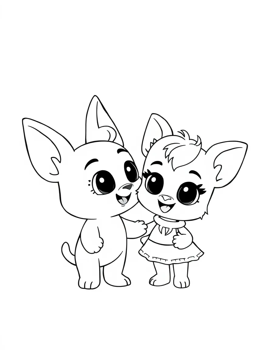 (Bluey TV show) Coco and Bluey drawing.