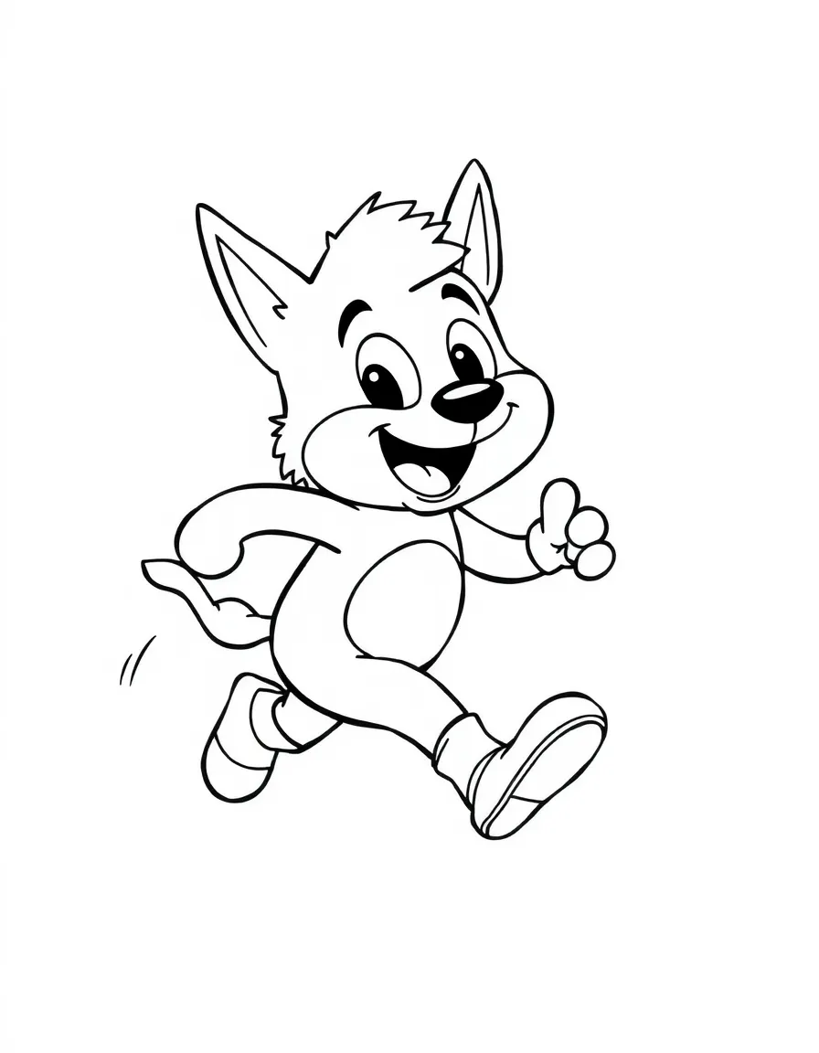 (Bluey TV show) Socks running with Bluey.