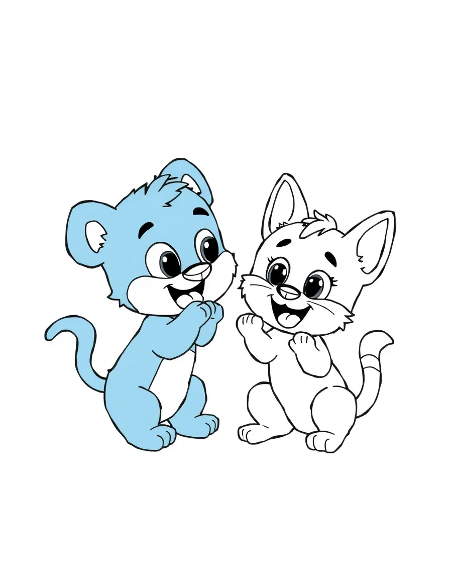 (Bluey TV show) Muffin and Socks playing together.