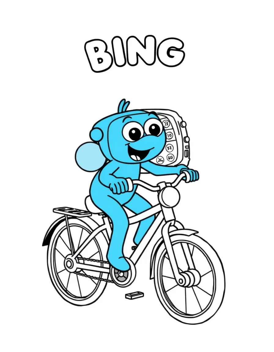 (Bluey TV show) Bingo on a bike.