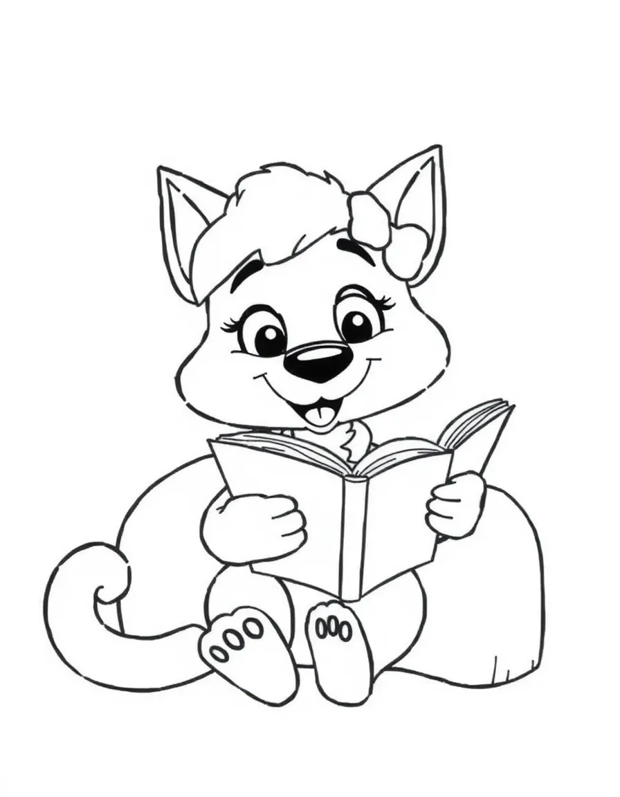 (Bluey TV show) Calypso reading a story.