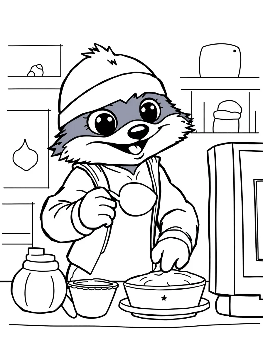 (Bluey TV show) Bandit making breakfast.