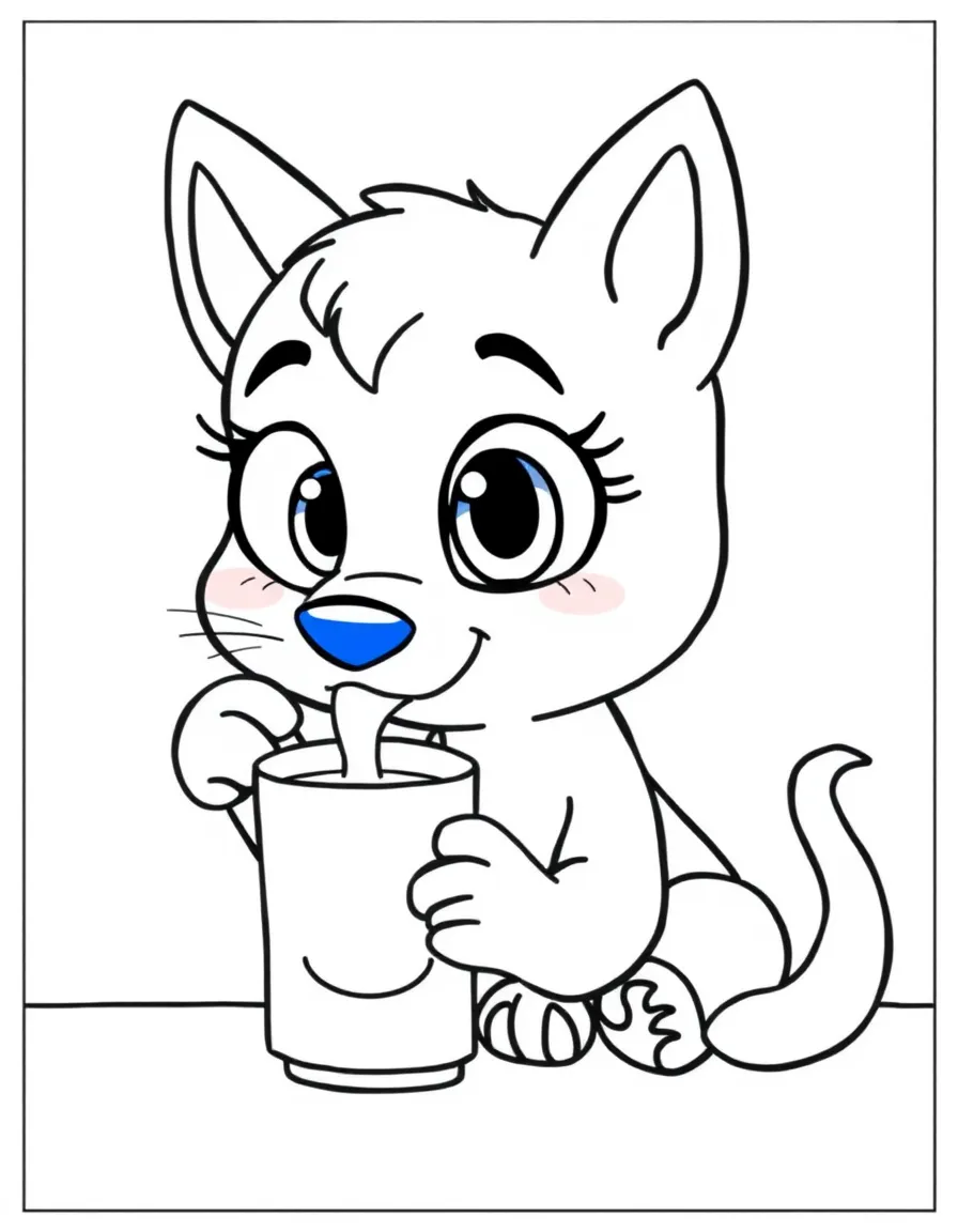 (Bluey TV show) Chilli drinking coffee.