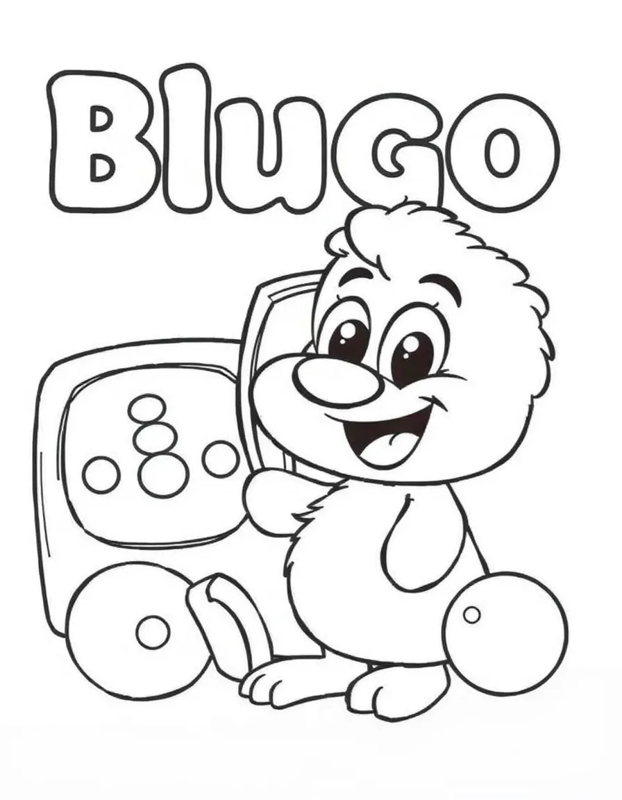 (Bluey TV show) Bingo coloring a picture.