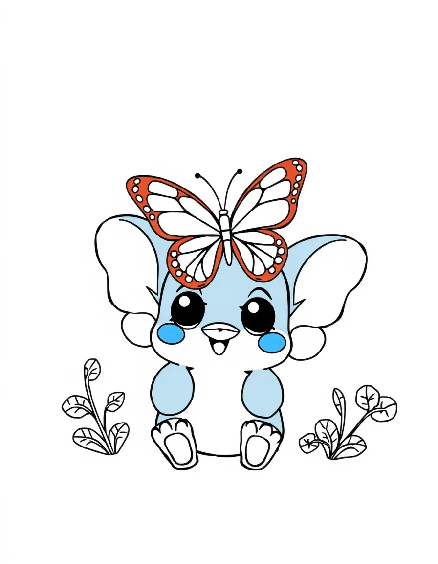 (Bluey TV show) Bluey with a butterfly.