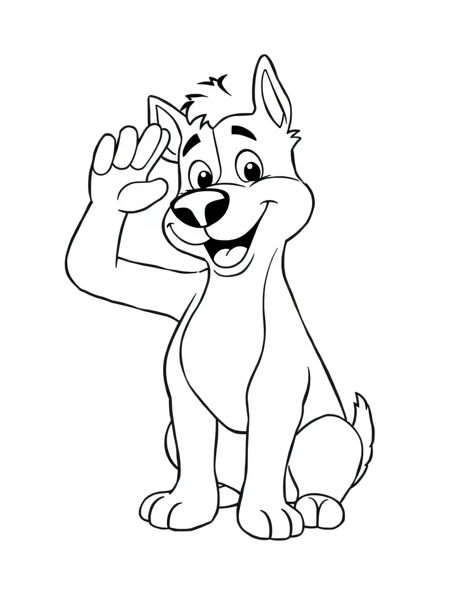 (Bluey TV show) Rusty giving a salute.