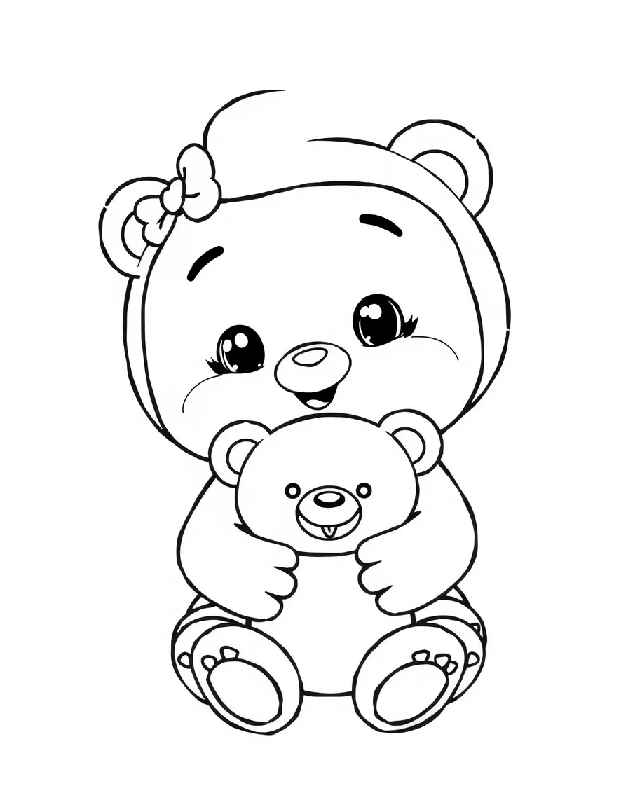 (Bluey TV show) Honey holding a teddy bear.