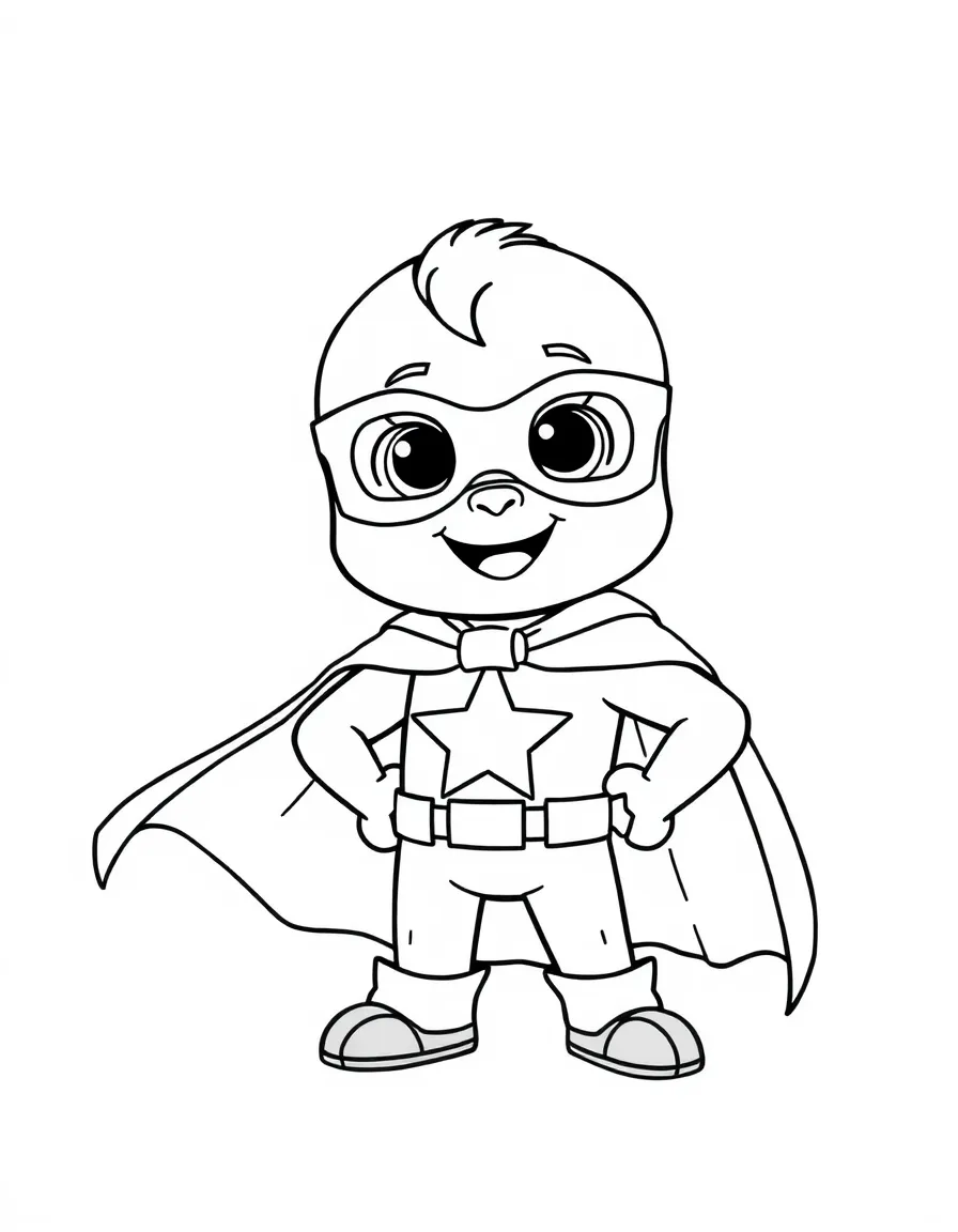 (Bluey TV show) Winton with a superhero cape.