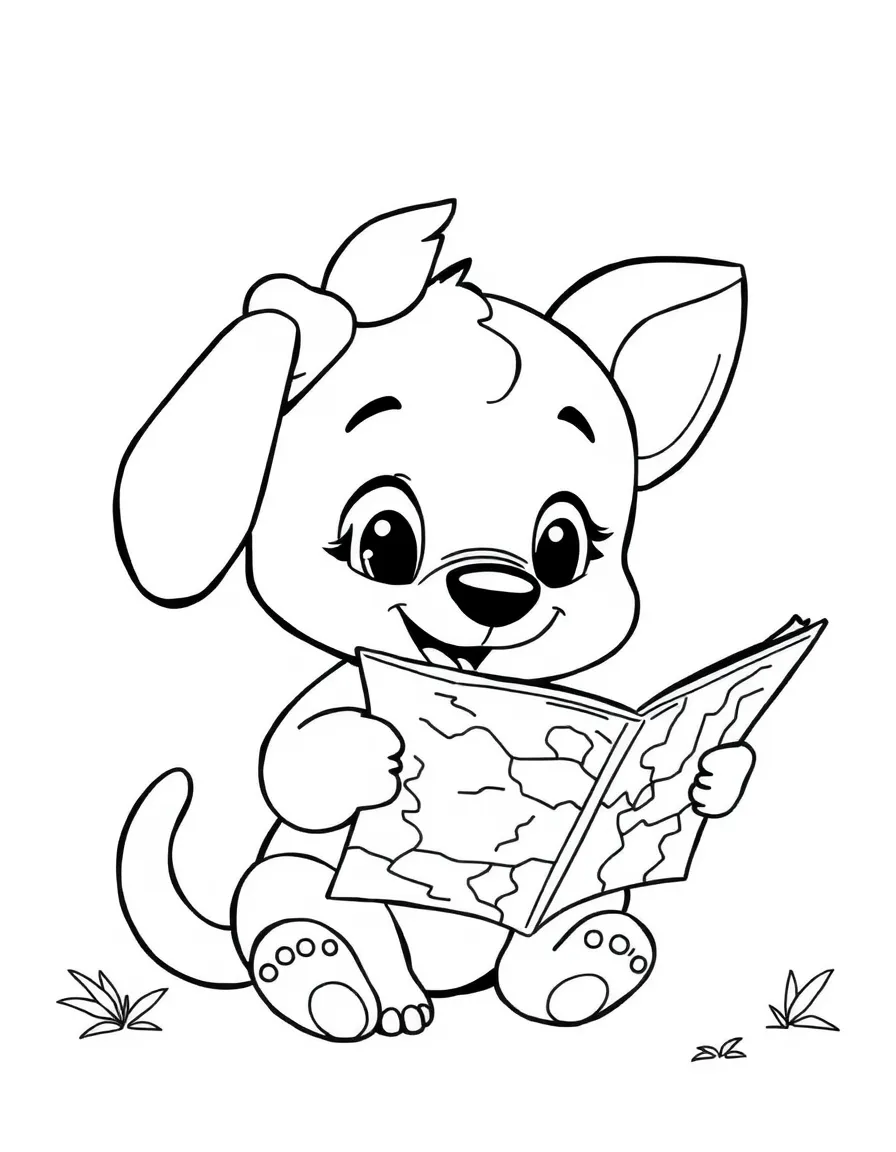 (Bluey TV show) Chilli reading a map.