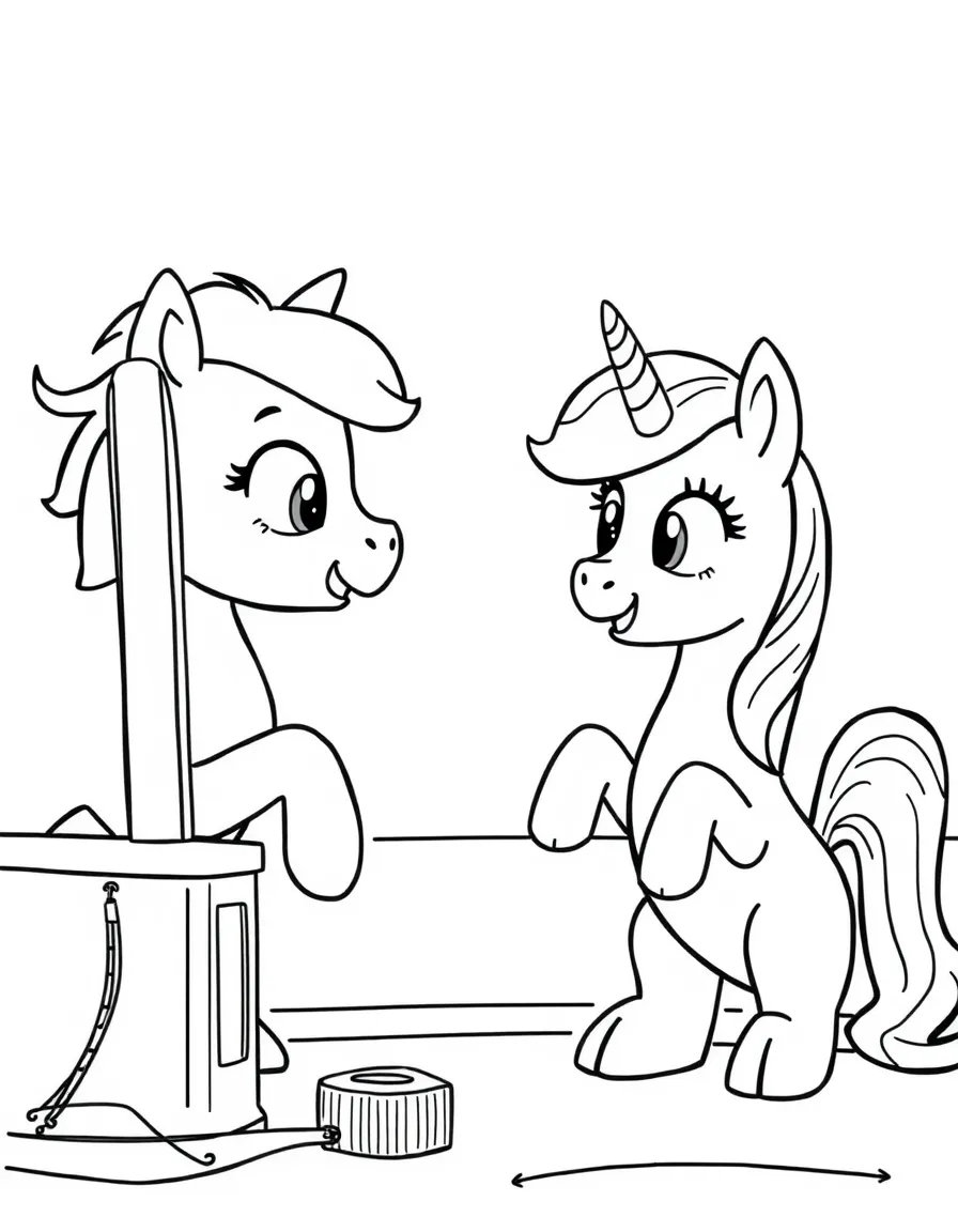 (Bluey TV show) Bluey and Unicorse having an argument.