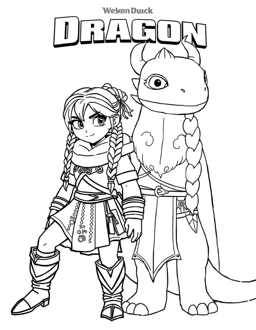 (characters in "How to Train Your Dragon") Valka and Cloudjumper.