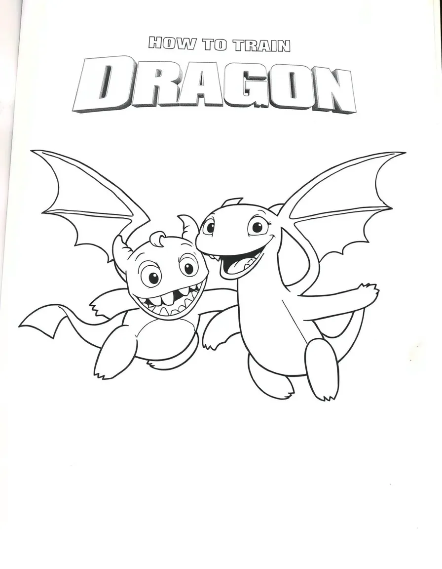 (characters in "How to Train Your Dragon") Barf and Belch flying in two directions.