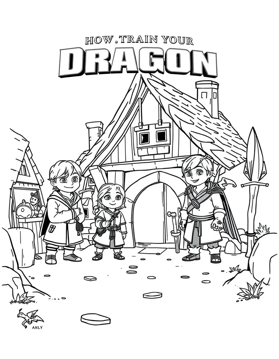 (characters in "How to Train Your Dragon") Berk village.