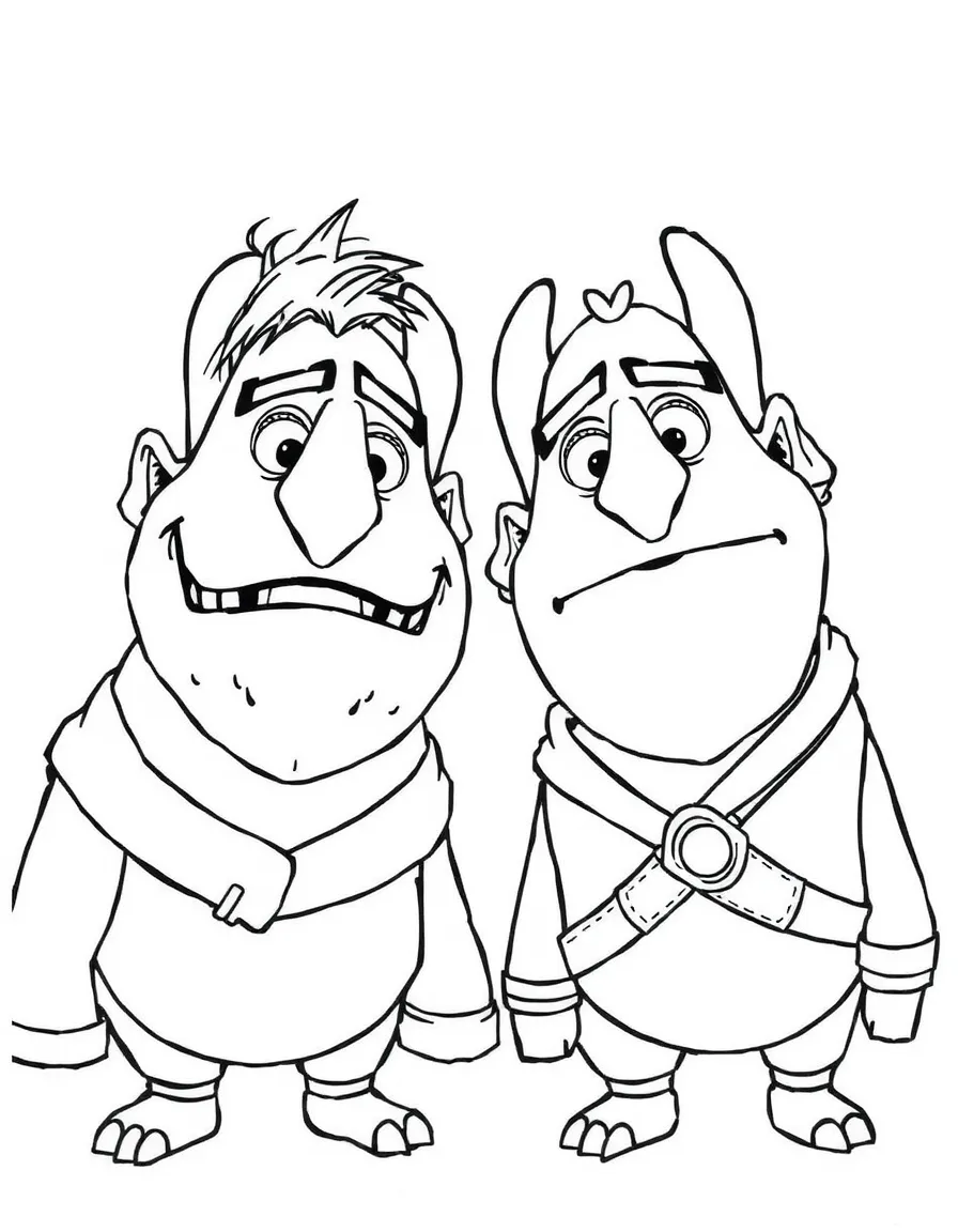 (characters in "How to Train Your Dragon") Barf and Belch's two heads.