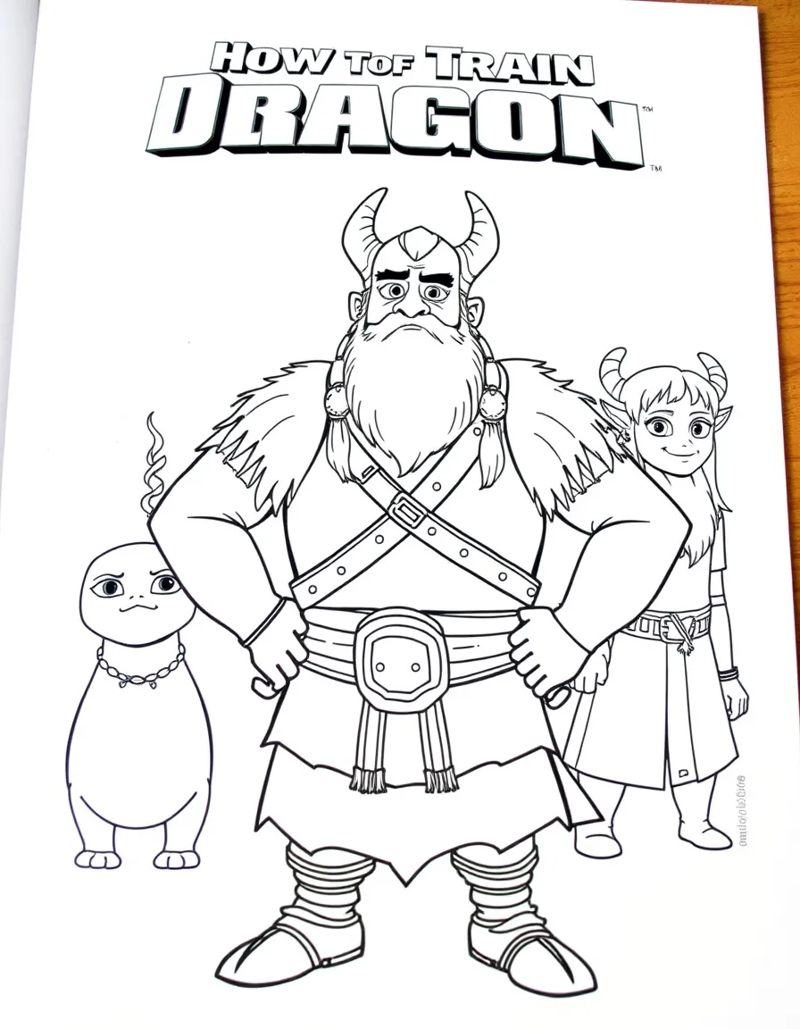 (characters in "How to Train Your Dragon") Stoick with his hands on his hips.