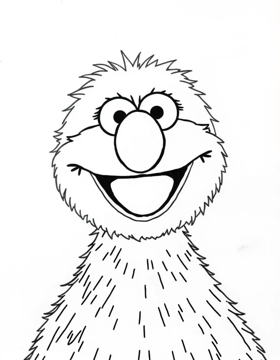 (Sesame Street) Mr. Snuffleupagus smiling.