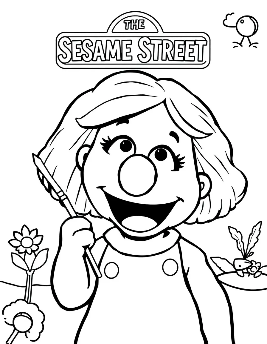 (Sesame Street) Julia painting.