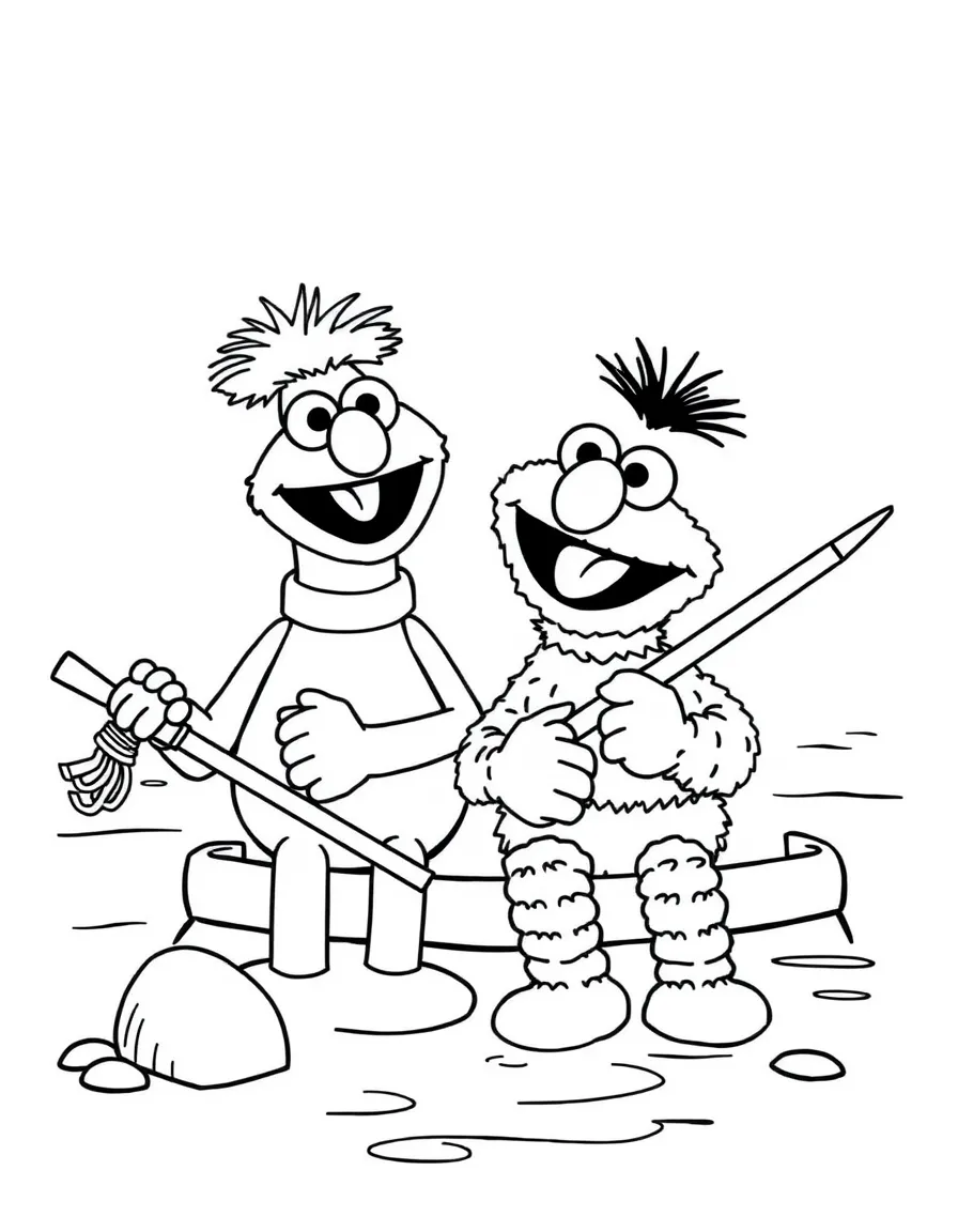 (Sesame Street) Bert and Ernie fishing.
