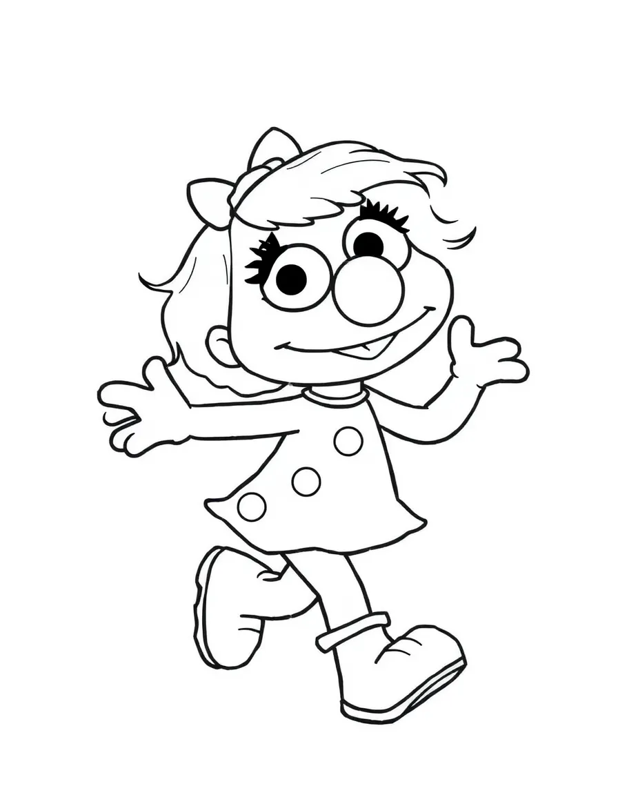 (Sesame Street) Zoe skipping.