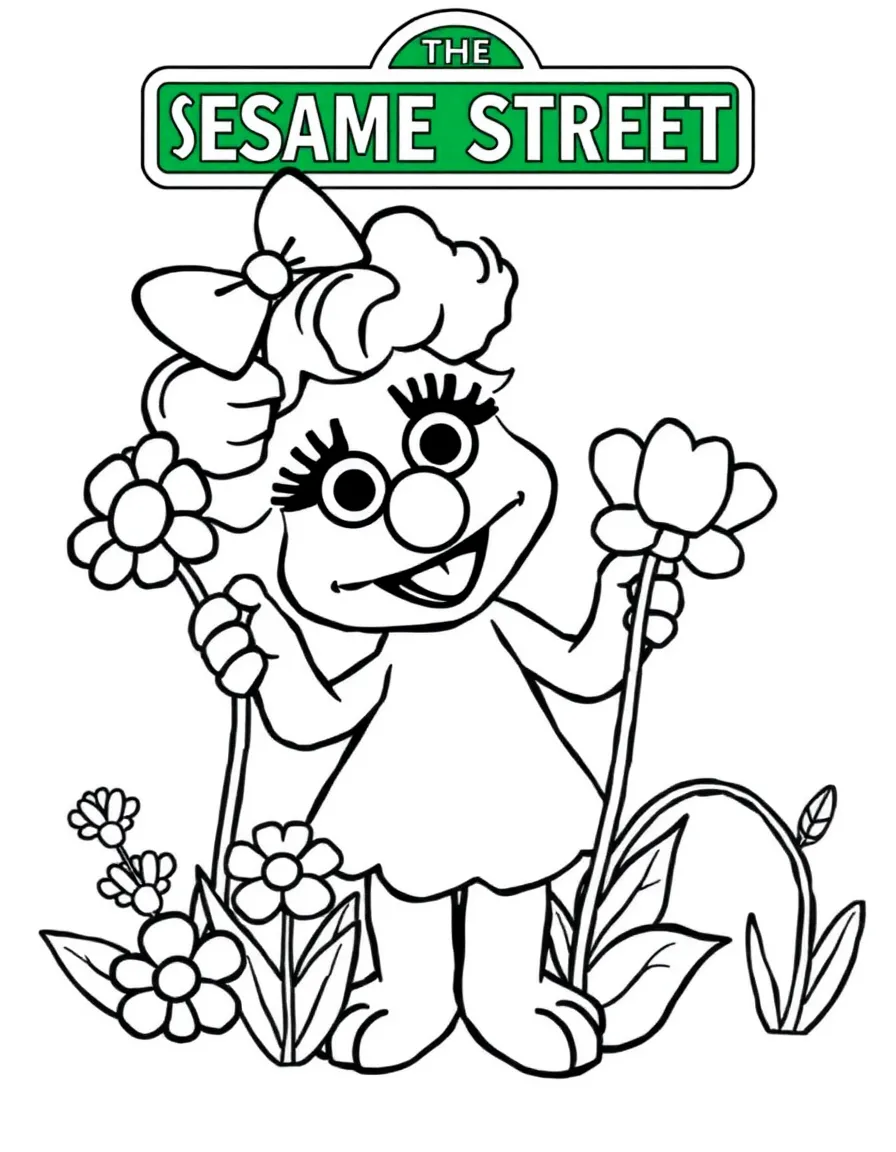 (Sesame Street) Abby Cadabby making flowers bloom.