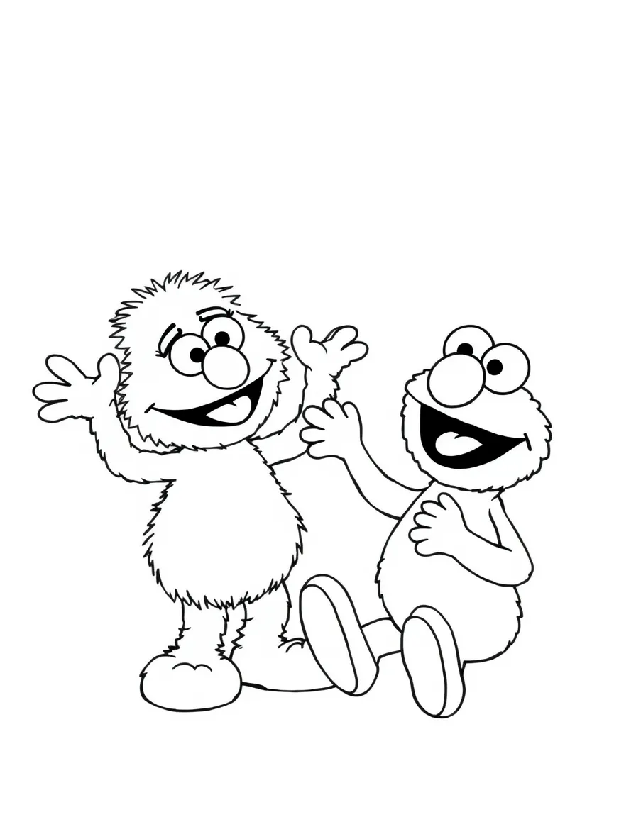 (Sesame Street) Honkers and Grover playing.