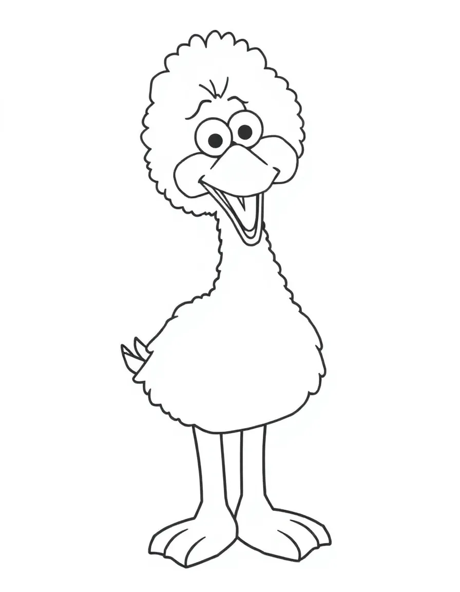 (Sesame Street) Big Bird drawing a picture.