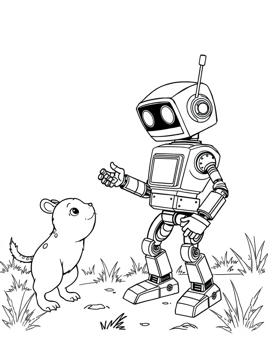 (The Wild Robot, movie) Sneak trying to trick an animal.