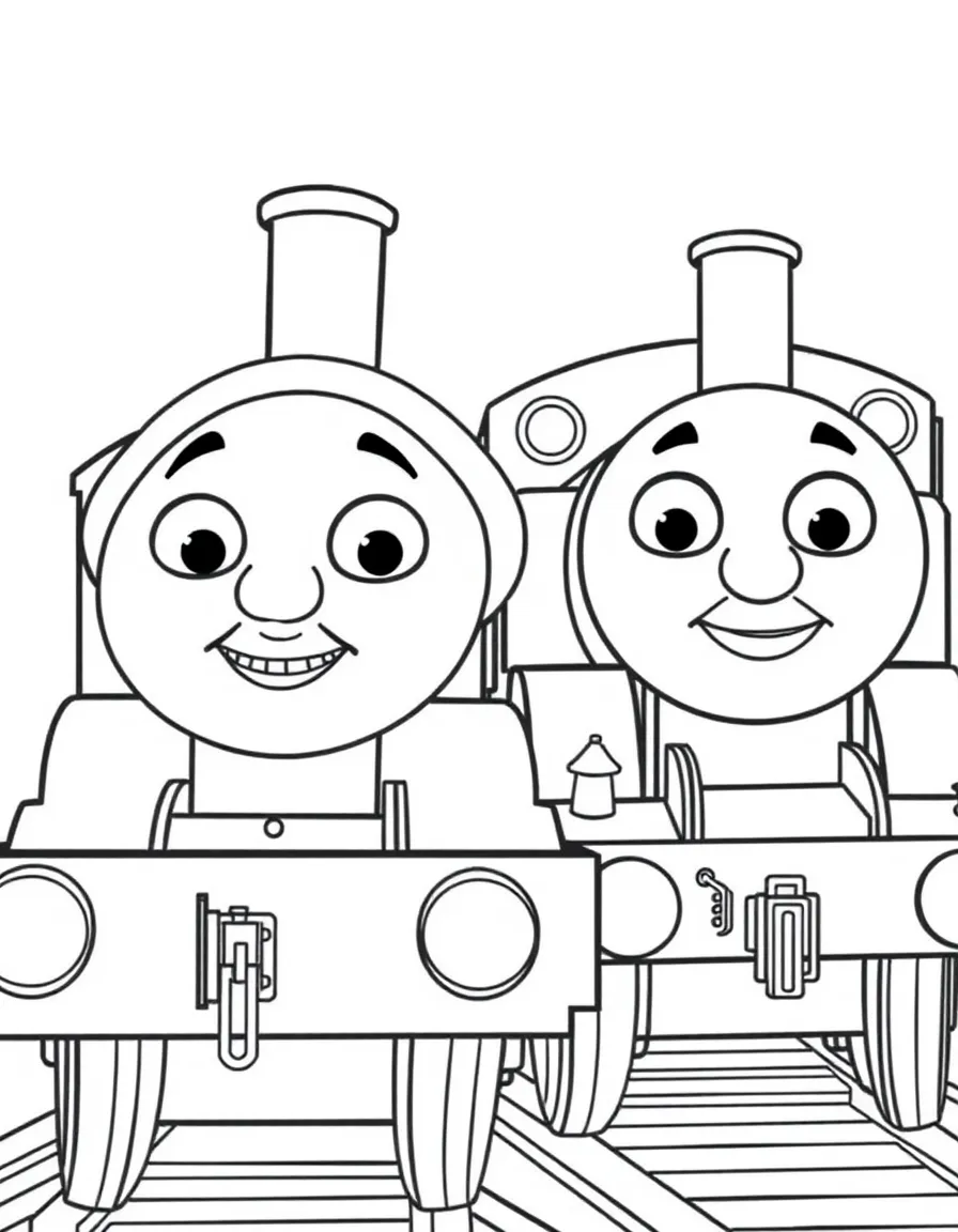 (Thomas & Friends TV show) Rosie and Thomas side-by-side.