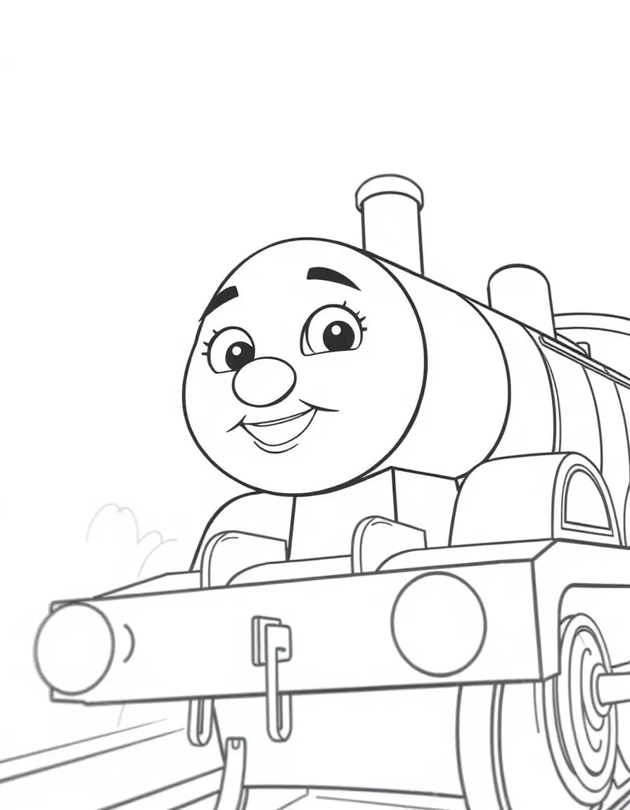 (Thomas & Friends TV show) Rebecca smiling brightly.