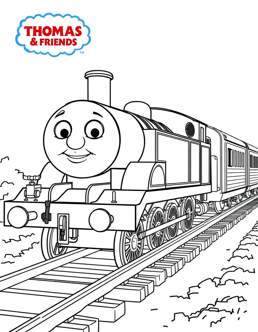(Thomas & Friends TV show) Henry pulling a long goods train.