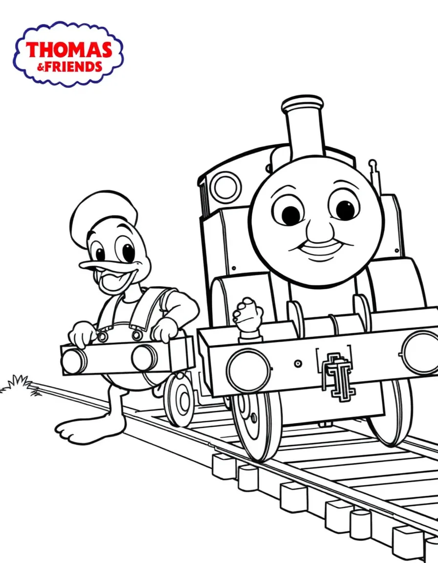 (Thomas & Friends TV show) Donald and Douglas pulling a train together.
