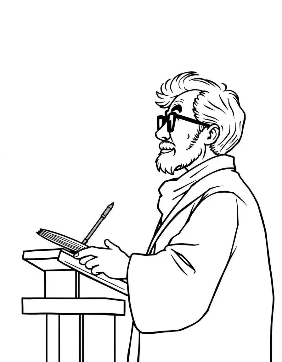 A professor is delivering a lecture.