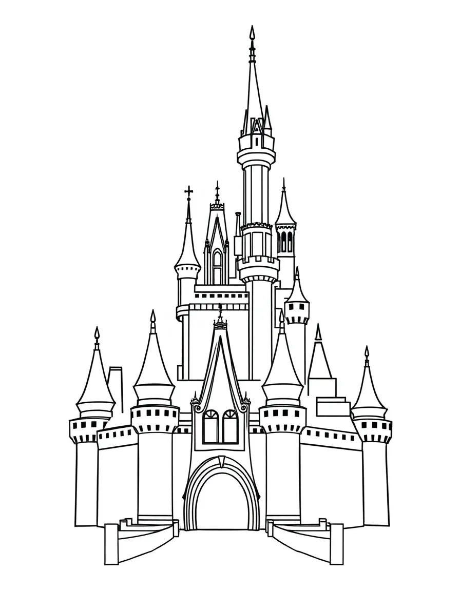 A simple outline of Cinderella Castle at Walt Disney World, Orlando.