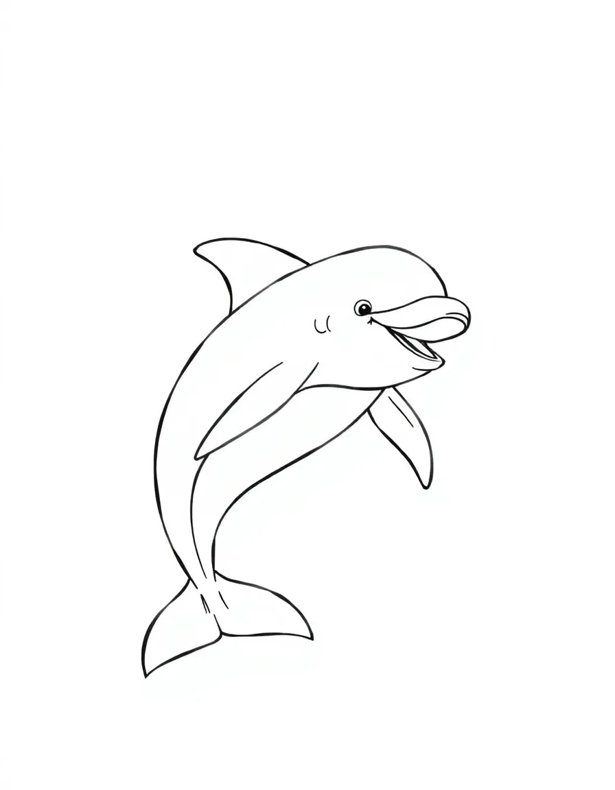 A drawing of a happy dolphin jumping at SeaWorld, Orlando.