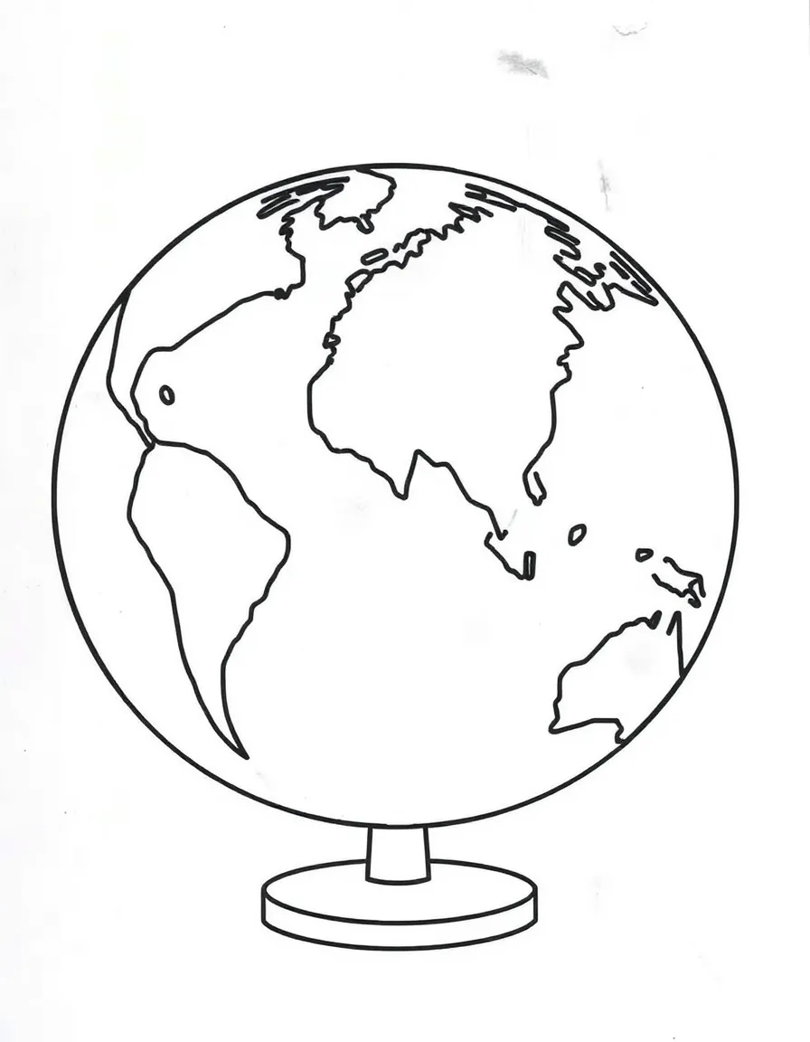 A simplified drawing of a universal studios globe for coloring.