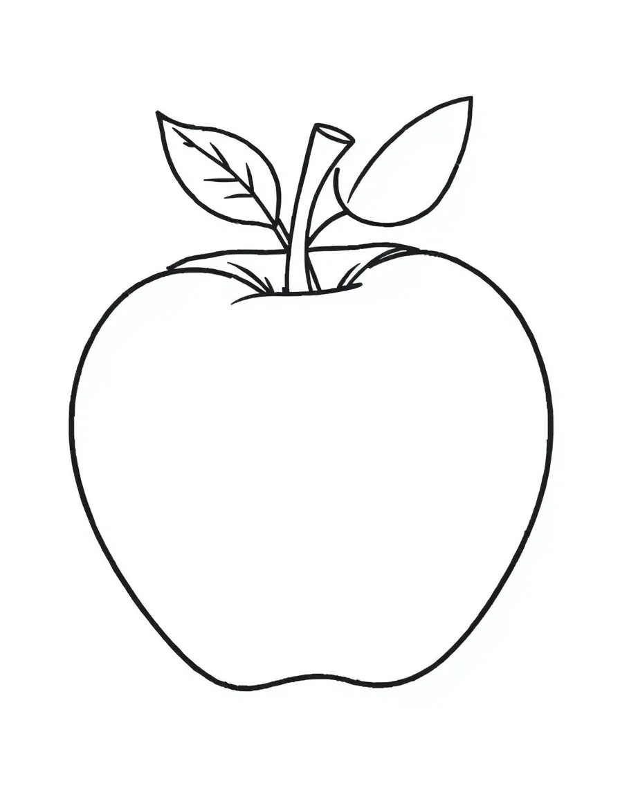 A simplified drawing of a Big Apple for coloring.