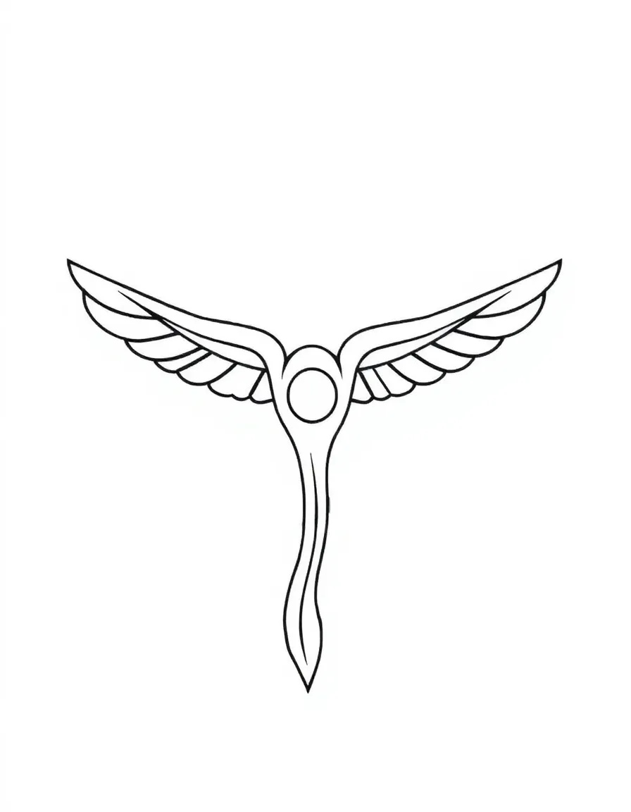 A simple outline of a boomeranging aboriginal symbol for coloring.