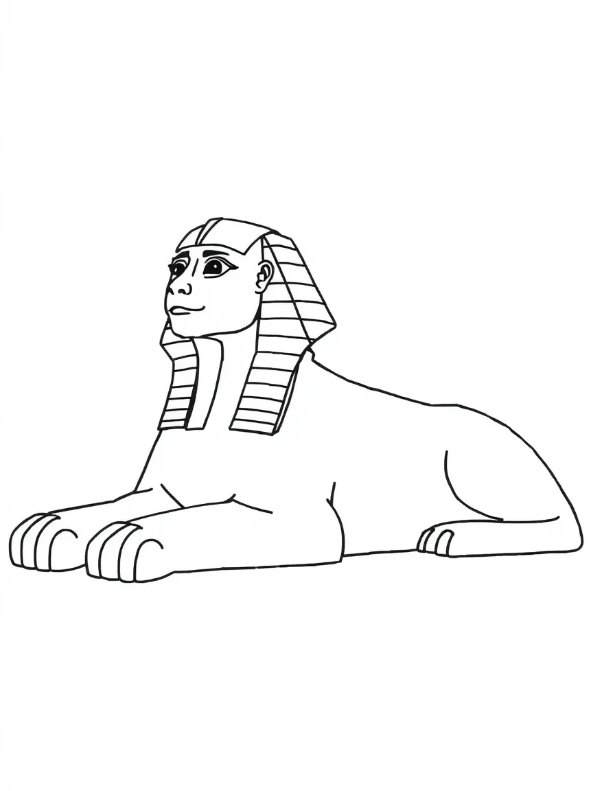 A simplified drawing of the Sphinx for coloring.