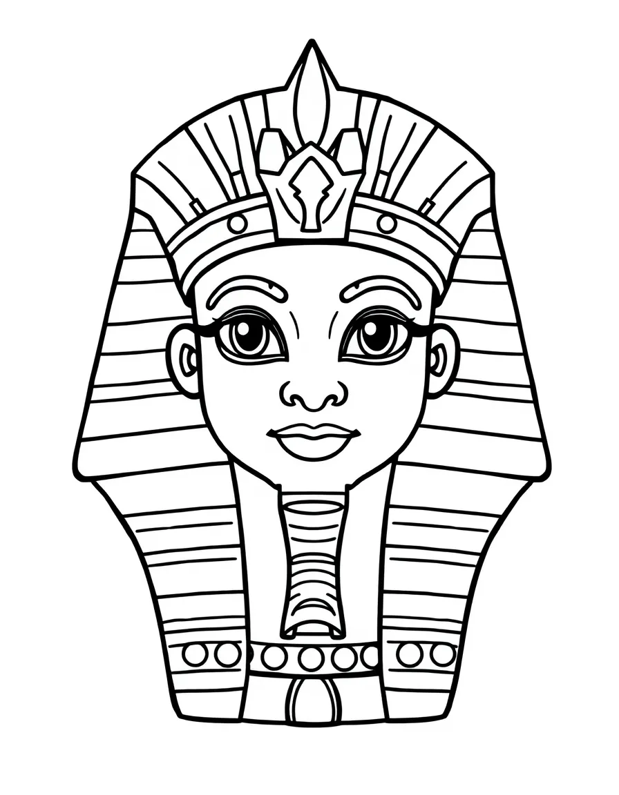 A cute drawing of an ancient Egyptian pharaoh's crown for coloring.