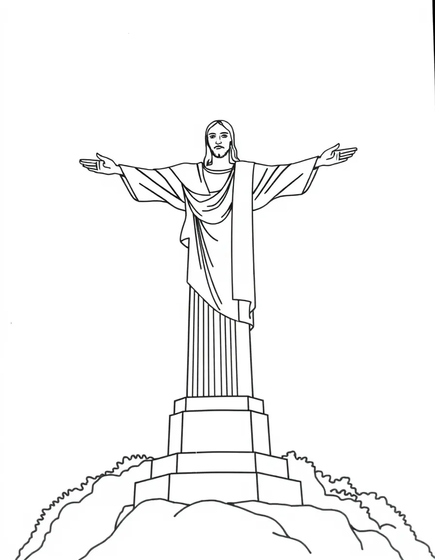 A simple outline of Christ the Redeemer statue in Rio de Janeiro.