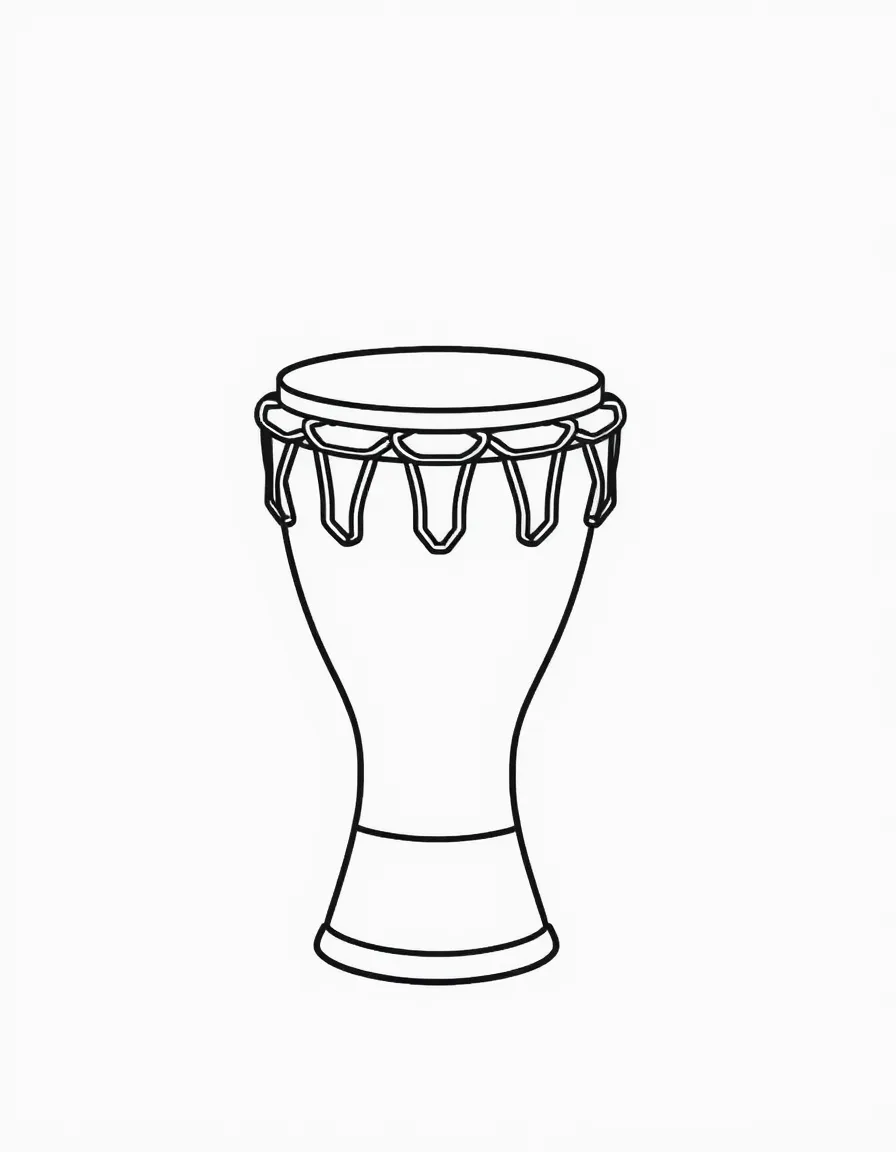 A simple outline of a samba drum for coloring.