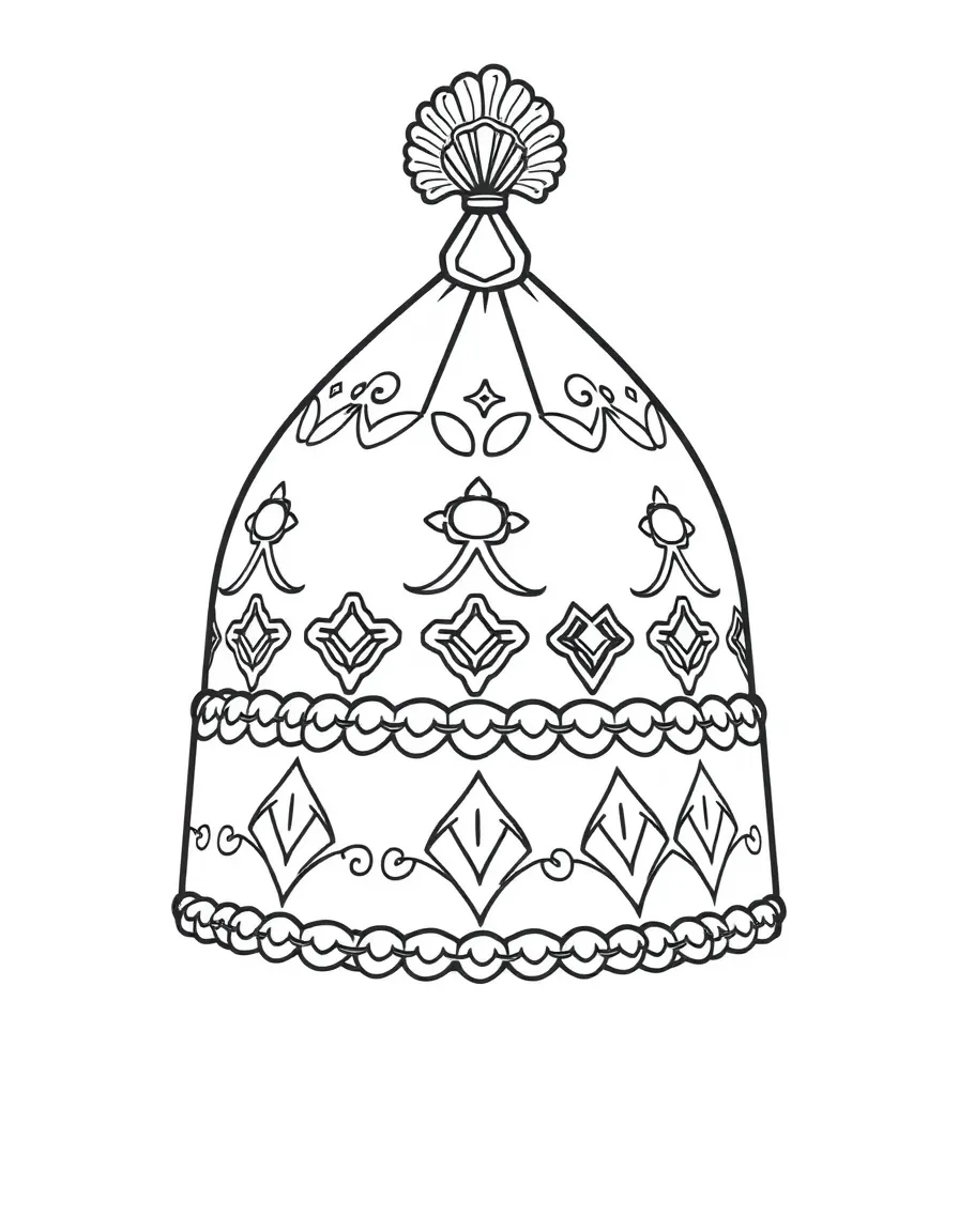 A simple outline of a Russian hat (ushanka) for coloring.