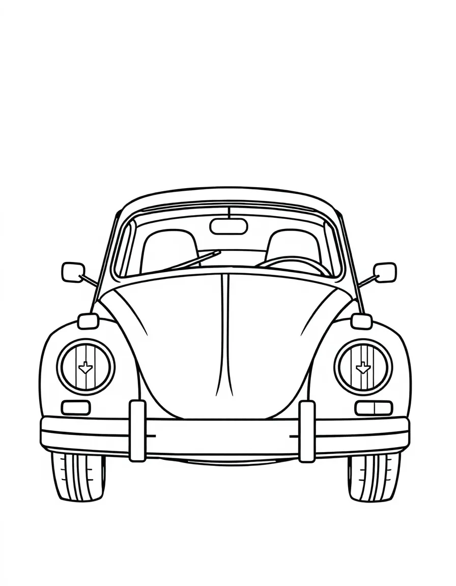 A simple outline of a German car for coloring.