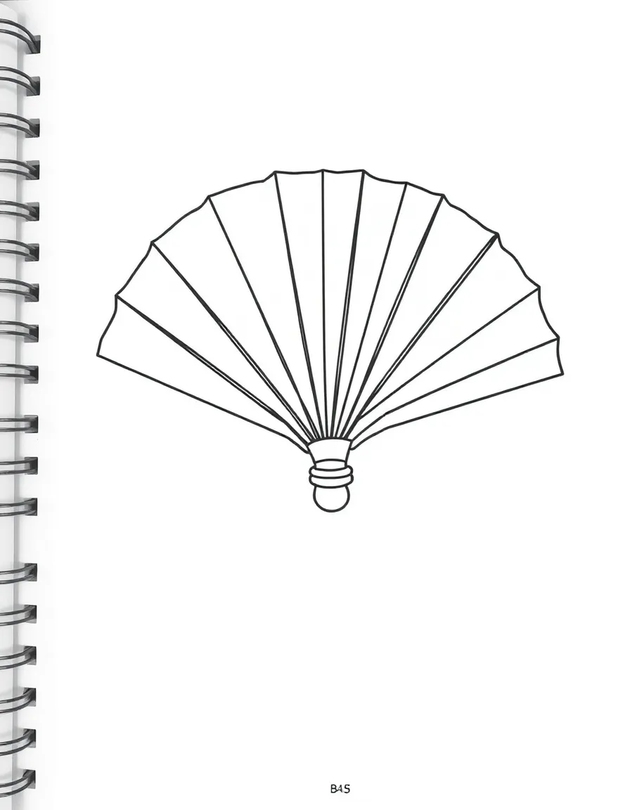 A simplified drawing of a Spanish fan for coloring.
