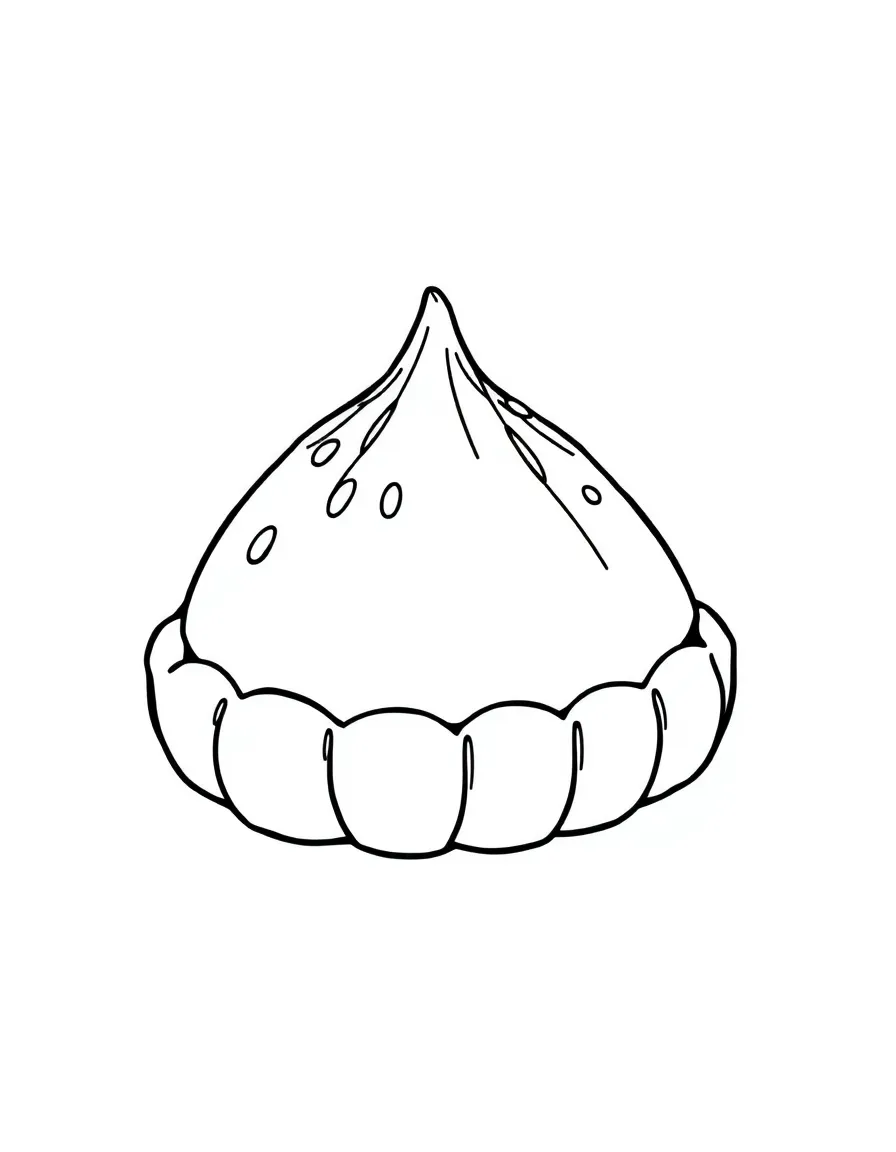 A cute drawing of a tasty Indian sweet (ladoo) for coloring.
