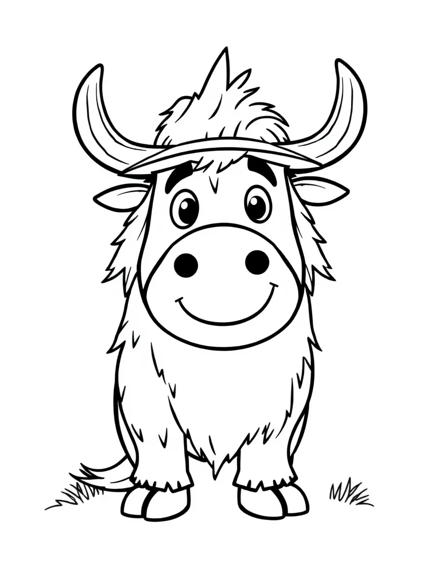 A cartoon-style drawing of a friendly mountie for coloring.