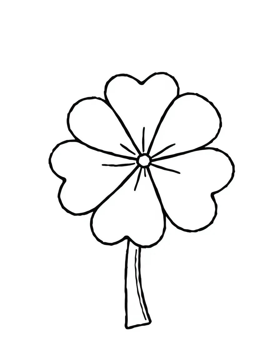 A simplified drawing of a shamrock for coloring.