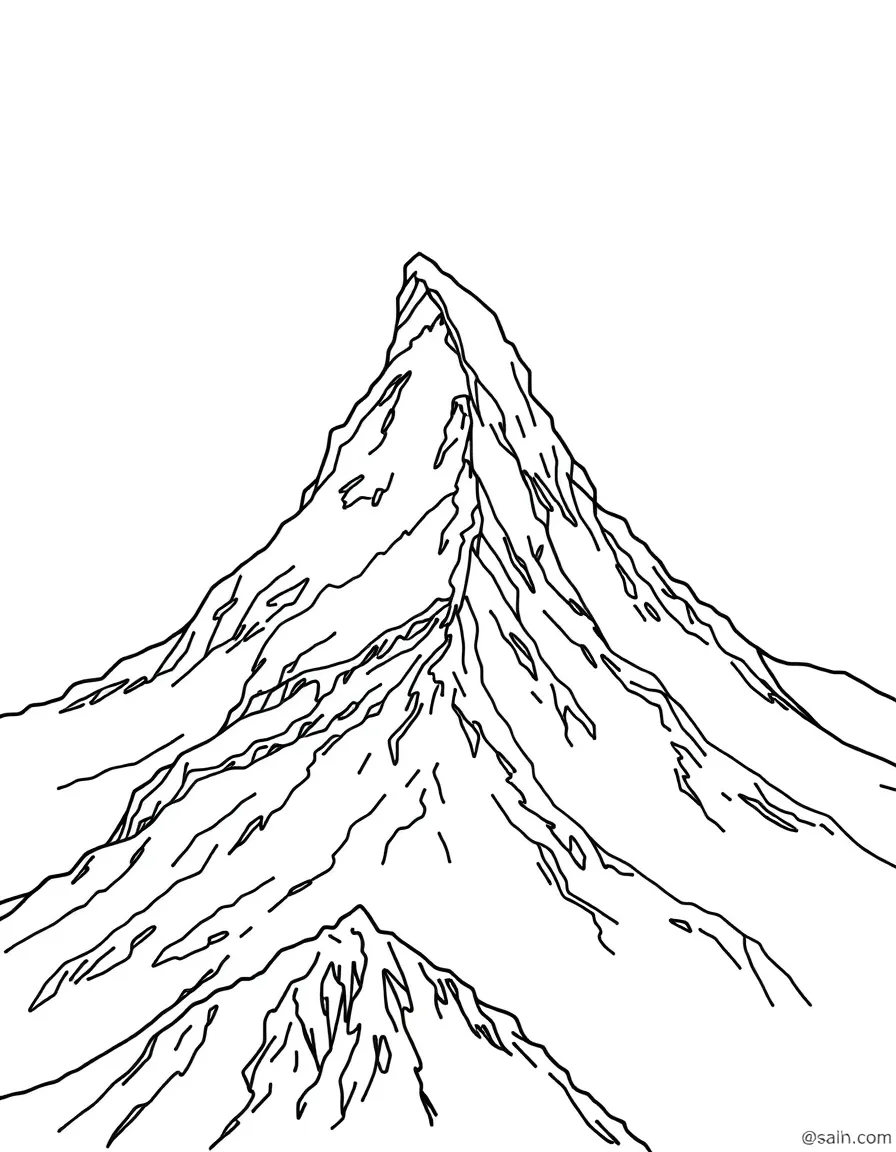 A simple outline of the Matterhorn in Switzerland.