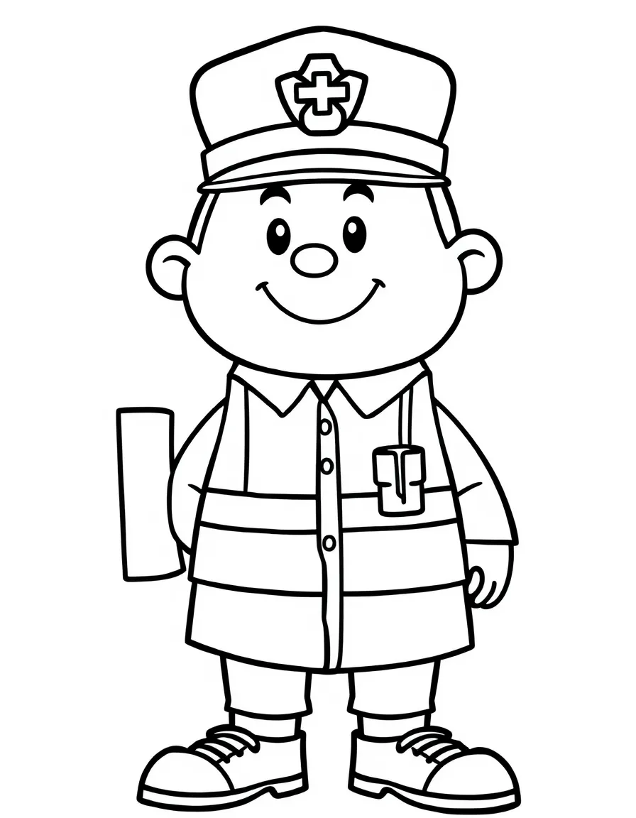 A cartoon-style drawing of a friendly London bobby.