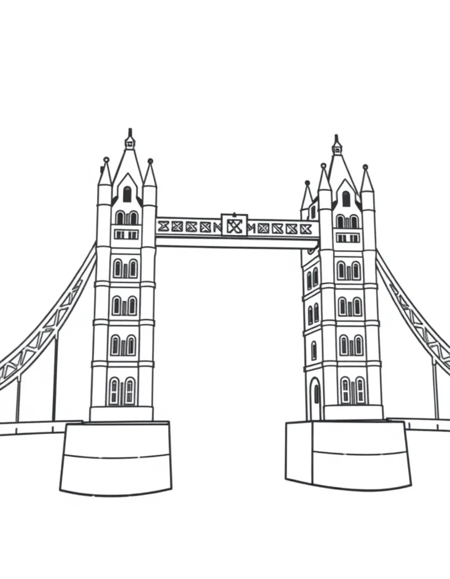 A simple outline of the Tower Bridge opening.